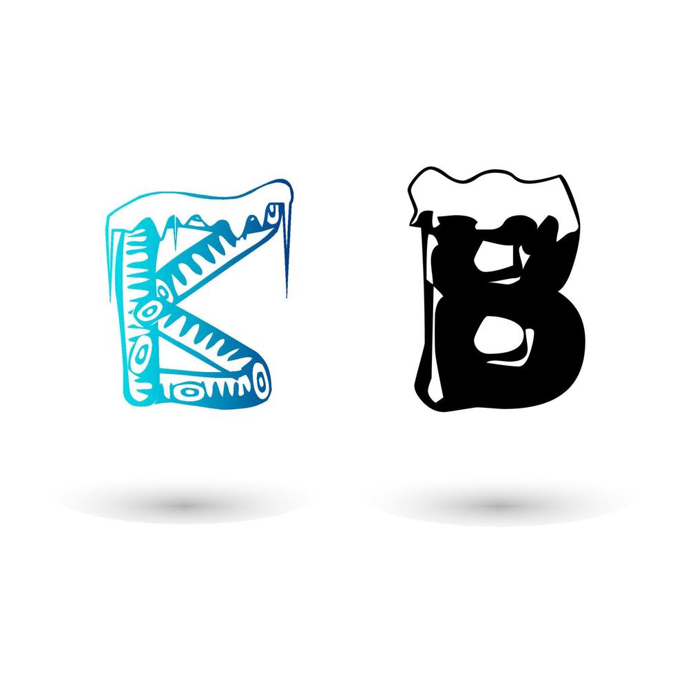typographie de lettre de glace de vecteur b