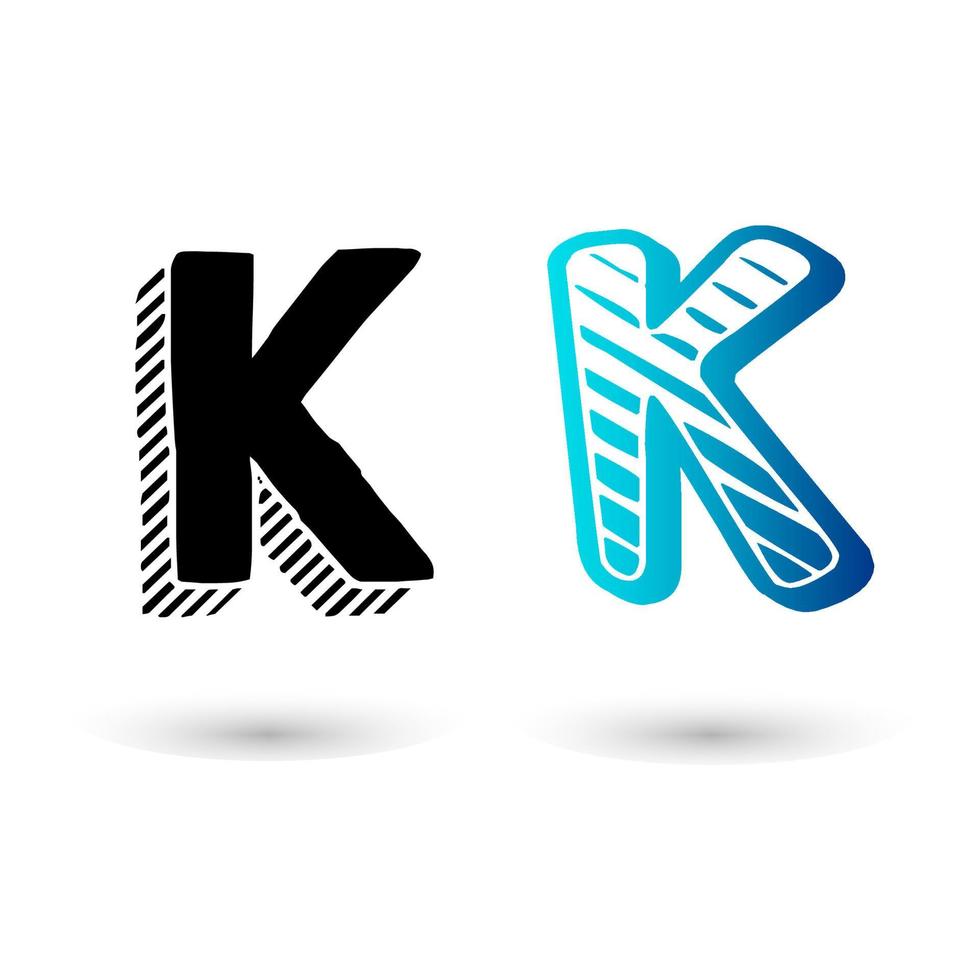conception de lettre k comique moderne vecteur