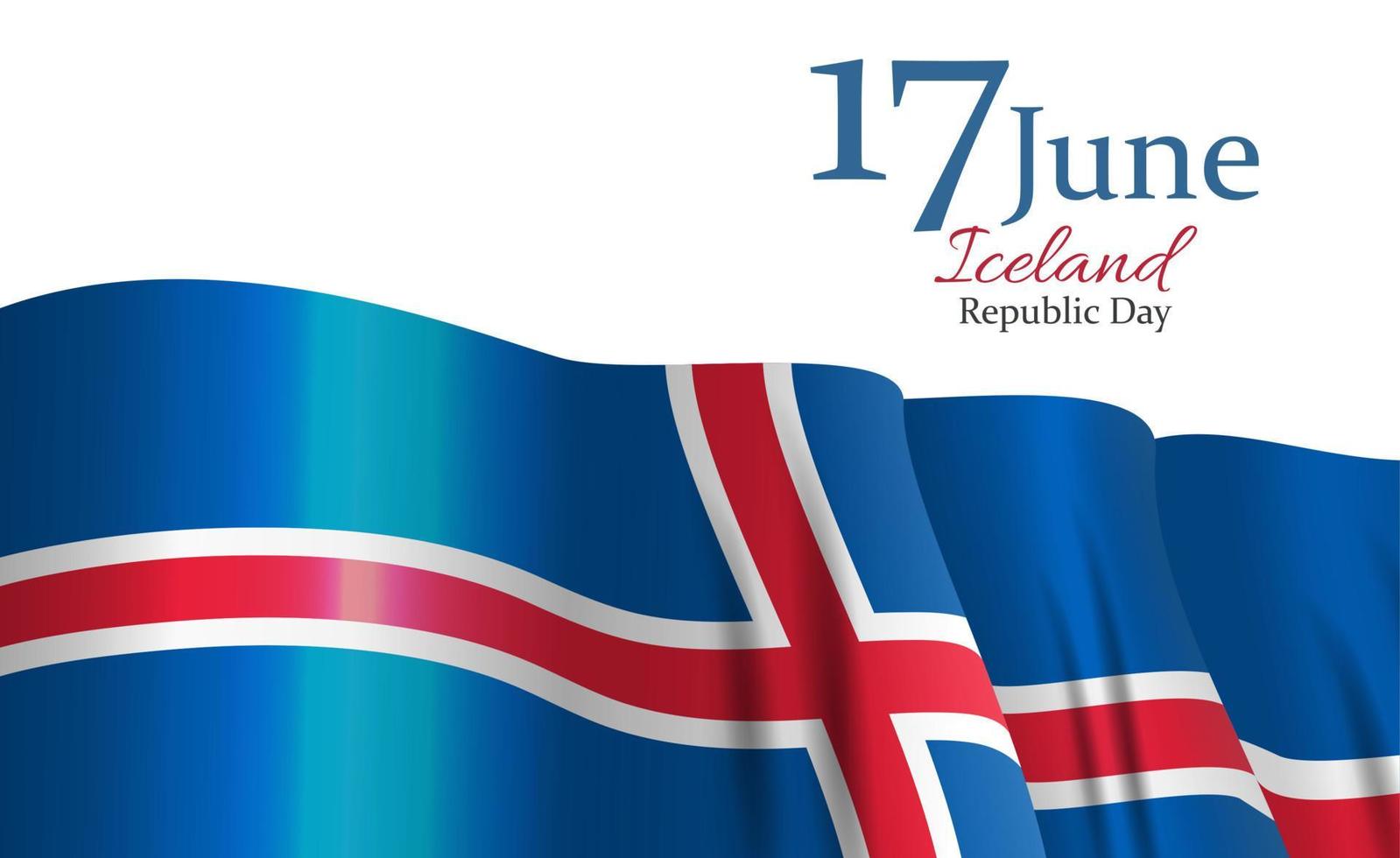 17 juin fond de jour de la république d'islande. illustration vectorielle vecteur