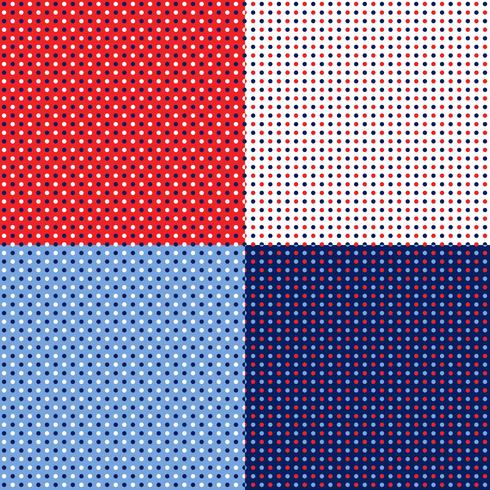 motifs de pois bleus rouge blanc sans couture vecteur