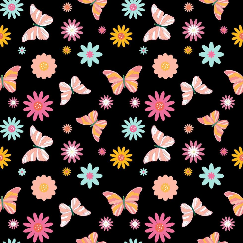Illustration vectorielle de papillon sans soudure de fond simple vecteur
