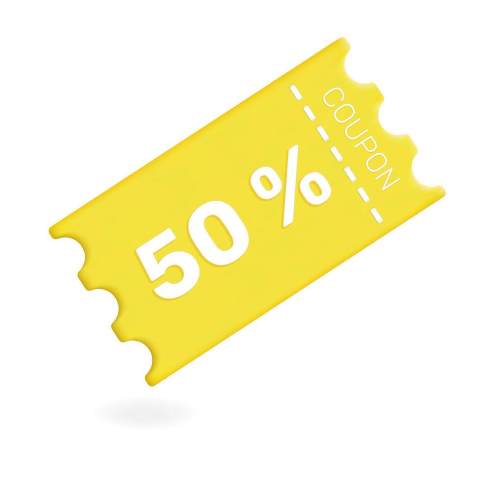 coupon bon 3d cadeau promotion vecteur