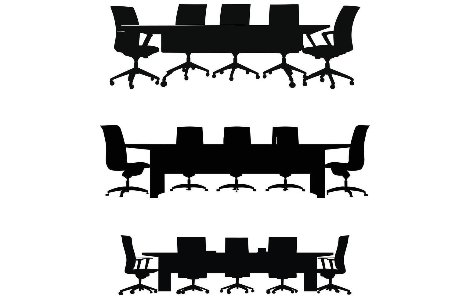 vecteur de affaires réunion les tables, important affaires réunion table silhouette