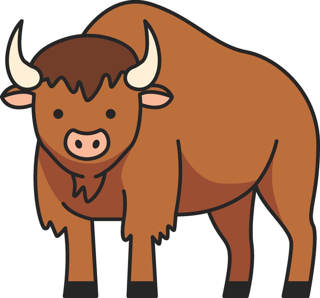 bison animal vecteur dessin animé illustration