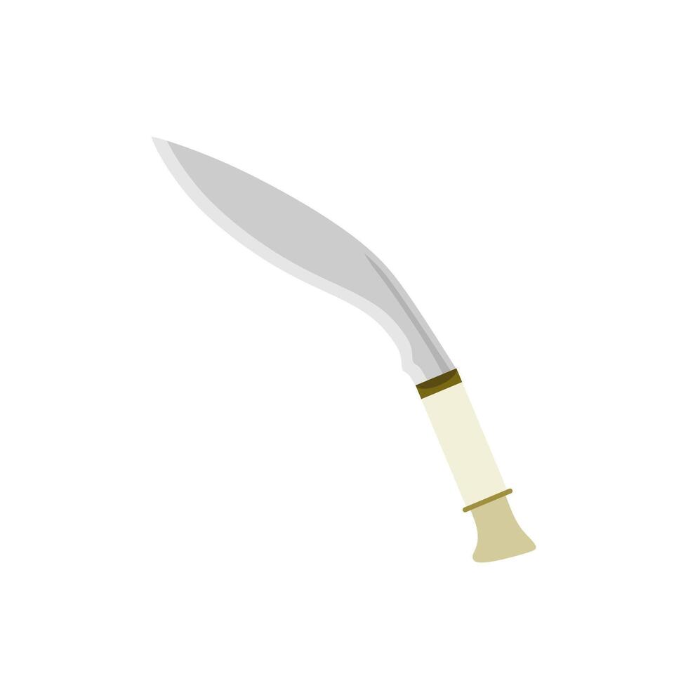 kukri couteau plat conception vecteur illustration. gurkha couteau icône dans branché plat style isolé sur blanc Contexte. machette, infanterie kukri lame plat Couleur