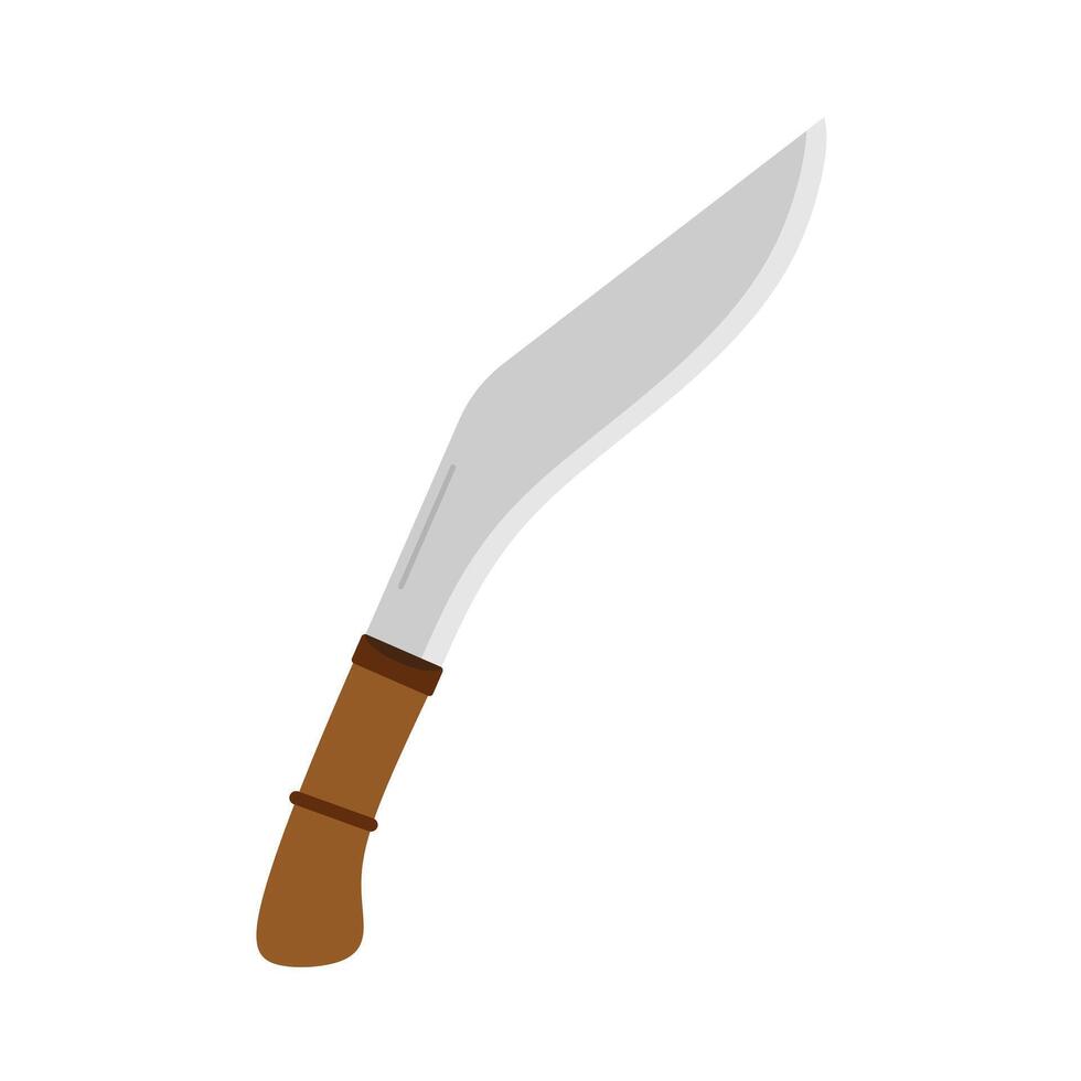 kukri couteau plat conception vecteur illustration. gurkha couteau icône dans branché plat style isolé sur blanc Contexte. machette, infanterie kukri lame plat Couleur