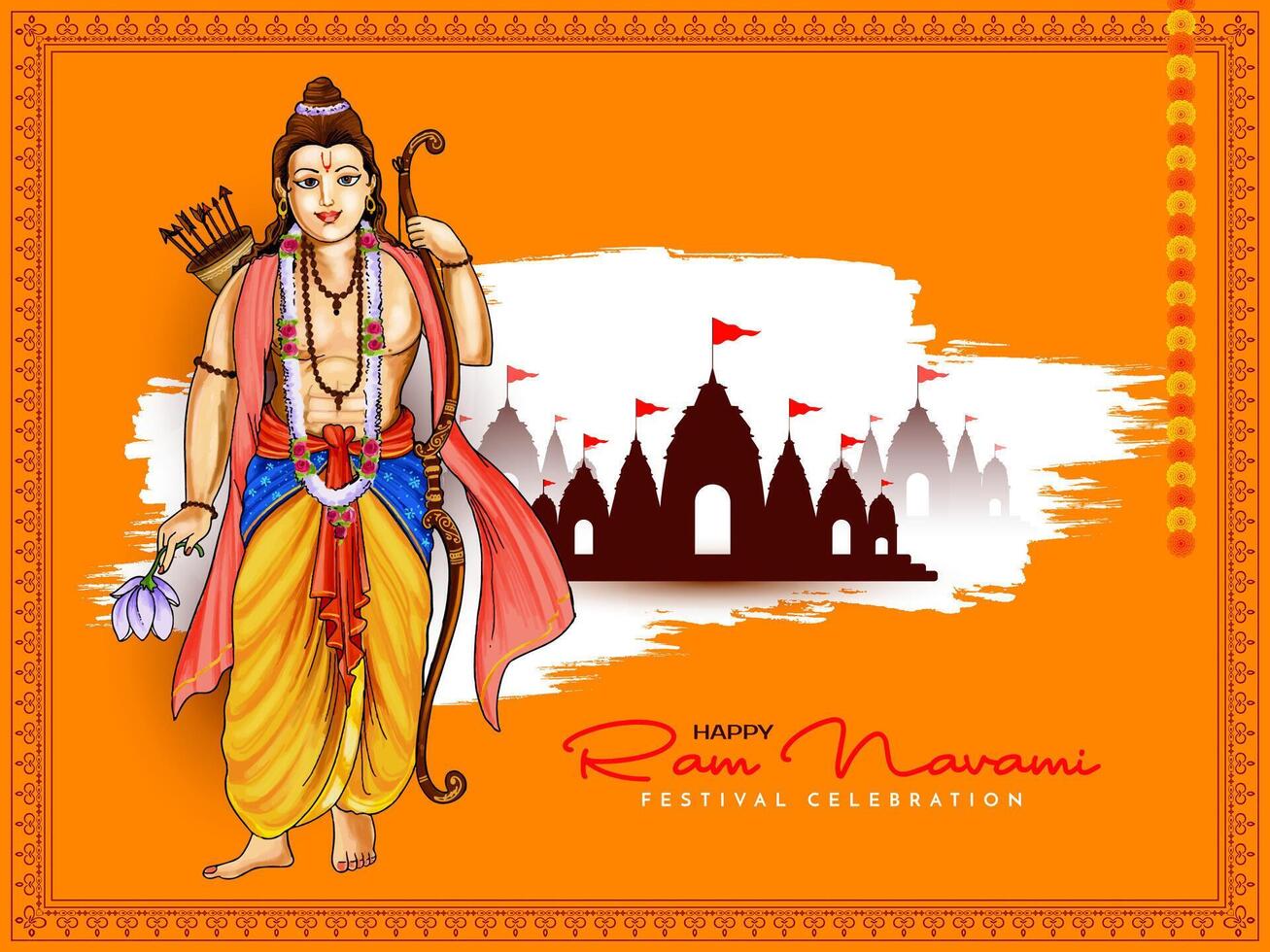 traditionnel Indien content shree RAM navami Festival Contexte conception vecteur