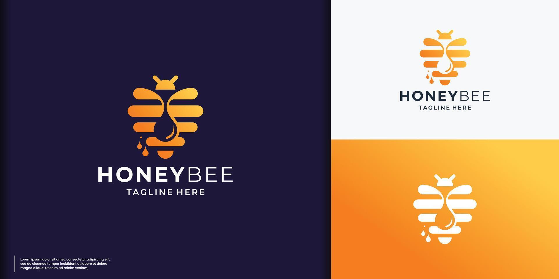 prime mon chéri abeille logo conception. inspiration mon chéri abeille moderne concept avec pente Couleur l'image de marque. vecteur