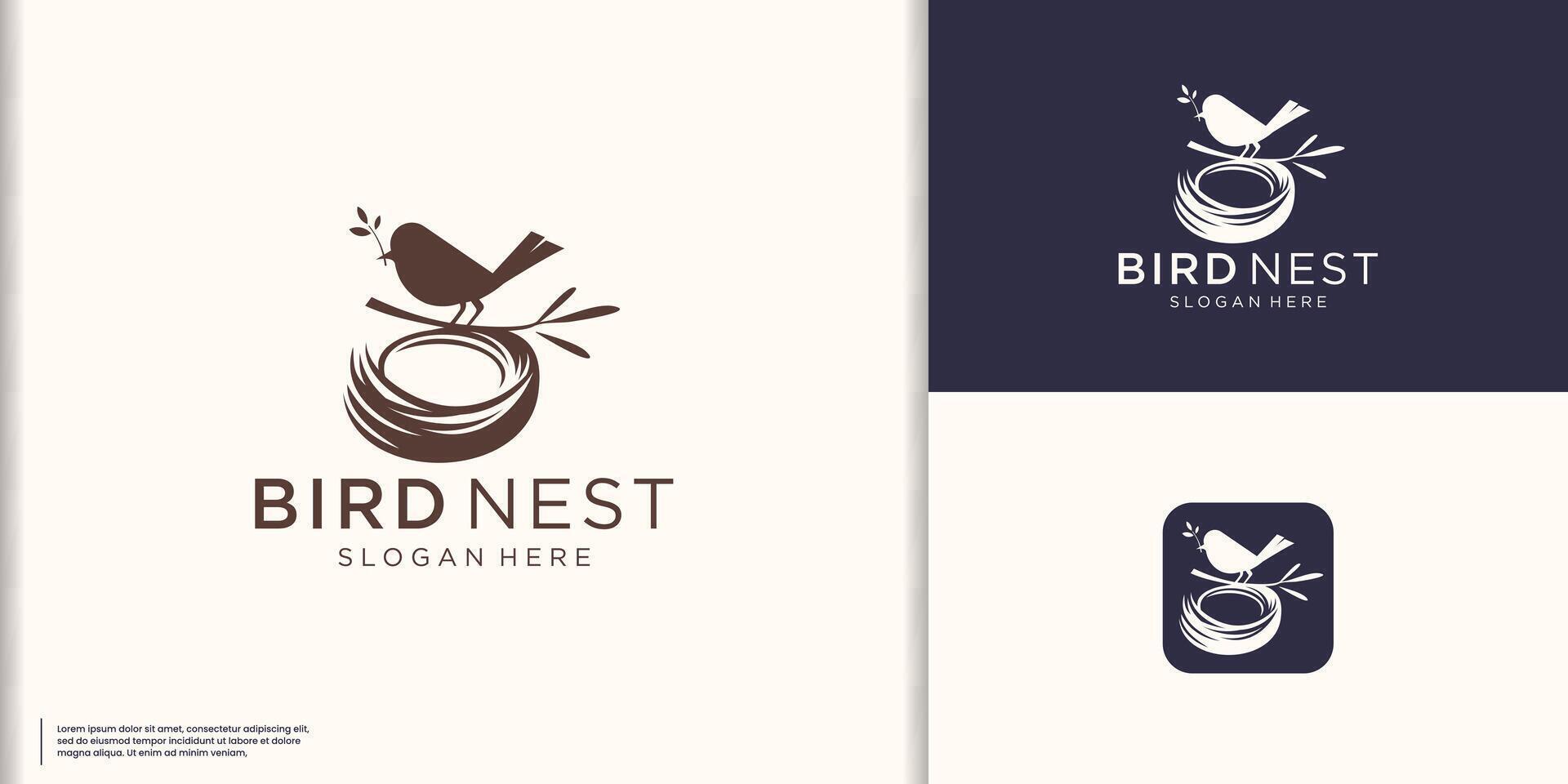 des oiseaux nid logo. vecteur illustration logo conception de des oiseaux sur une nid. adapté pour tout logo entreprise