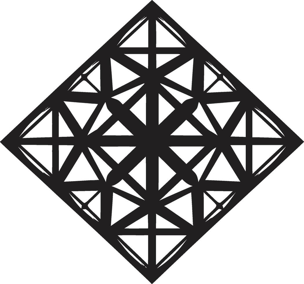 infini angles élégant vecteur logo conception représentant noir abstrait géométrique formes mystique géométrie monochromatique emblème avec abstrait noir géométrique conception dans vecteur