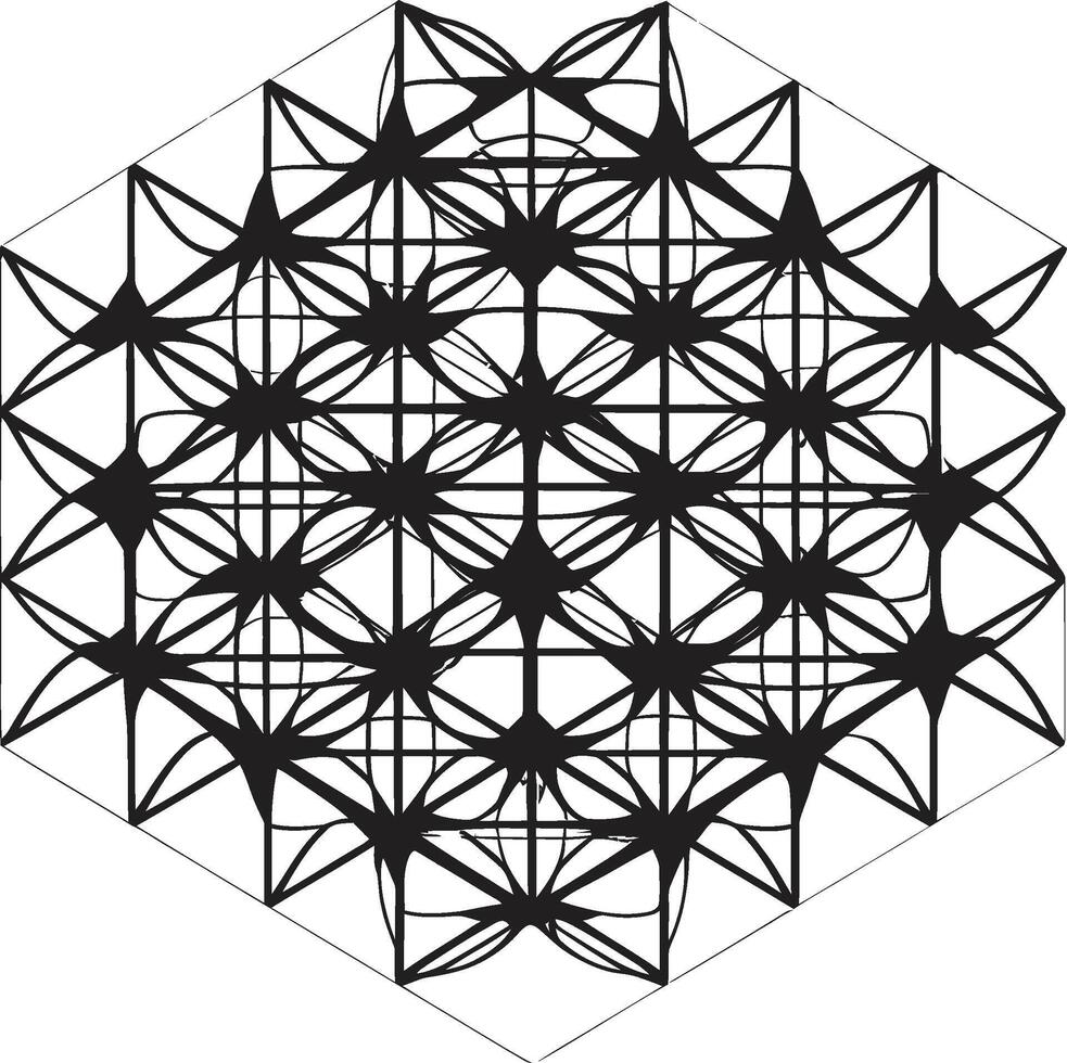 dynamique points de vue lisse vecteur logo conception avec abstrait noir géométrique motifs abstrait énigme monochrome emblème de abstrait géométrique formes dans vecteur