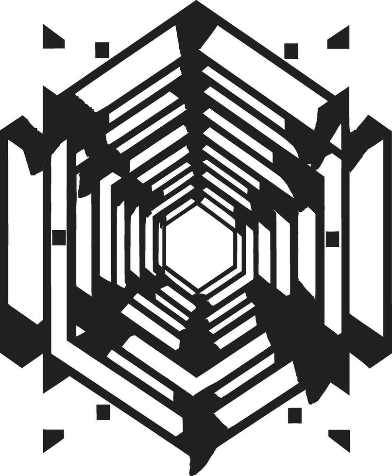 géométrique zénith vecteur logo avec élégant noir abstrait dynamique formes éthéré équilibre noir emblème représentant abstrait géométrique conception dans vecteur