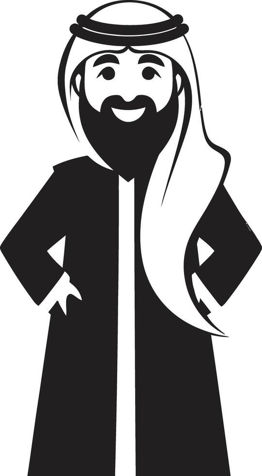 mystique présence noir icône mettant en valeur arabe homme logo conception dans lisse style culturel élégance vecteur noir logo illustrant arabe homme dans élégant style