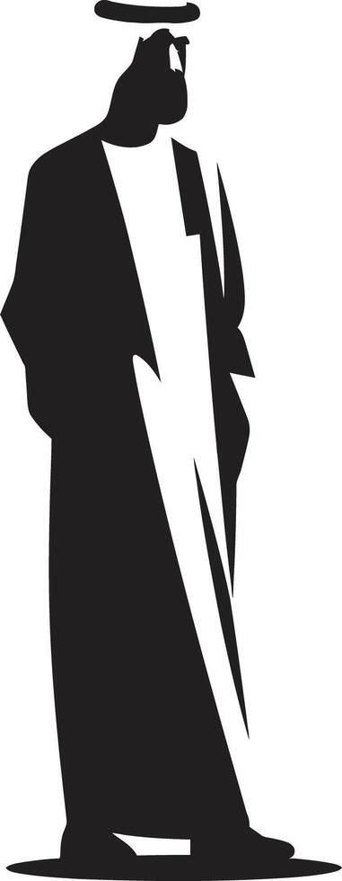 arabe essence vecteur logo avec noir icône de un arabe homme majestueux élégance lisse emblème illustrant arabe homme dans monochrome