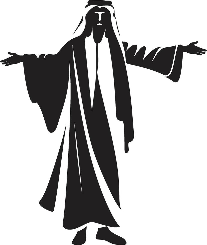 vestimentaire la noblesse élégant emblème avec noir vecteur logo de arabe homme arabe héritage monochrome icône mettant en valeur arabe homme logo conception dans vecteur