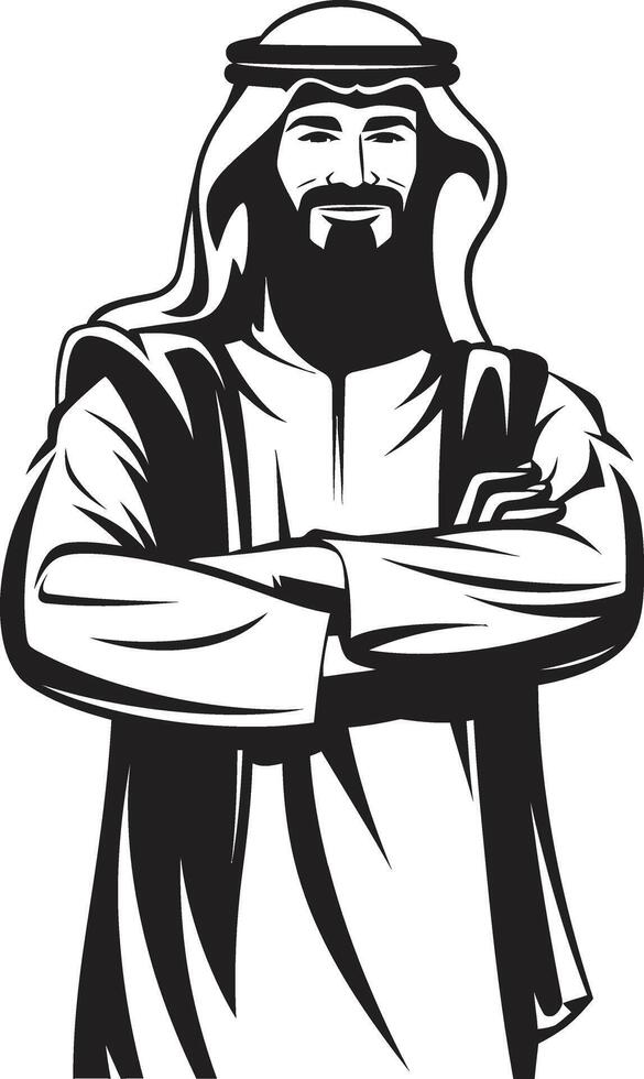 culturel la souveraineté noir icône mettant en valeur arabe homme logo conception dans vecteur vestimentaire la noblesse lisse vecteur logo avec arabe homme silhouette dans noir