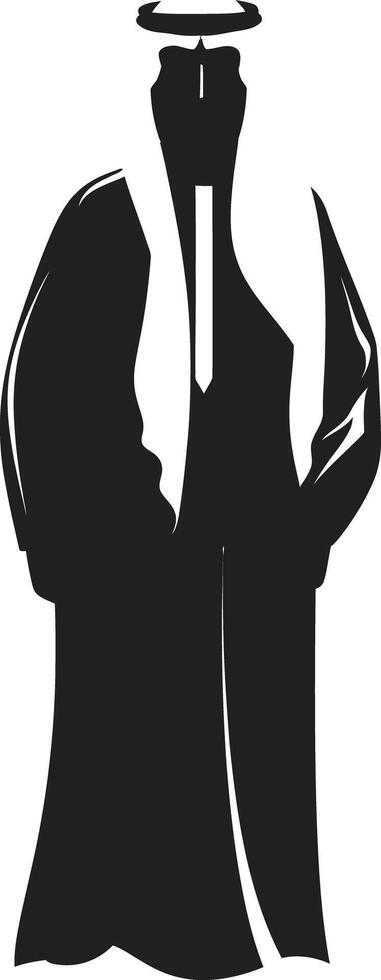mystique harmonie noir vecteur logo conception avec arabe homme silhouette culturel héritage monochrome emblème mettant en valeur arabe homme dans vecteur
