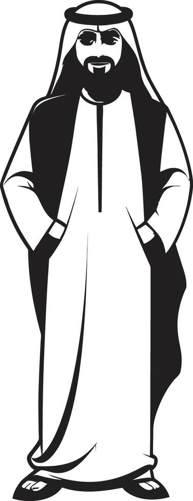mystique présence monochromatique vecteur logo conception avec arabe homme culturel élégance lisse noir icône représentant arabe homme dans vecteur