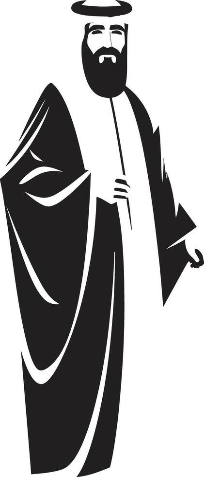 silhouette de la grâce élégant noir icône avec vecteur logo de un arabe homme noble traditions monochromatique vecteur logo conception avec arabe homme silhouette