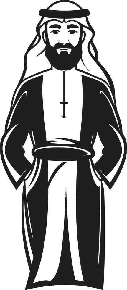 culturel élégance vecteur noir logo illustrant arabe homme dans élégant style arabe élégance lisse icône avec arabe homme dans vecteur logo conception