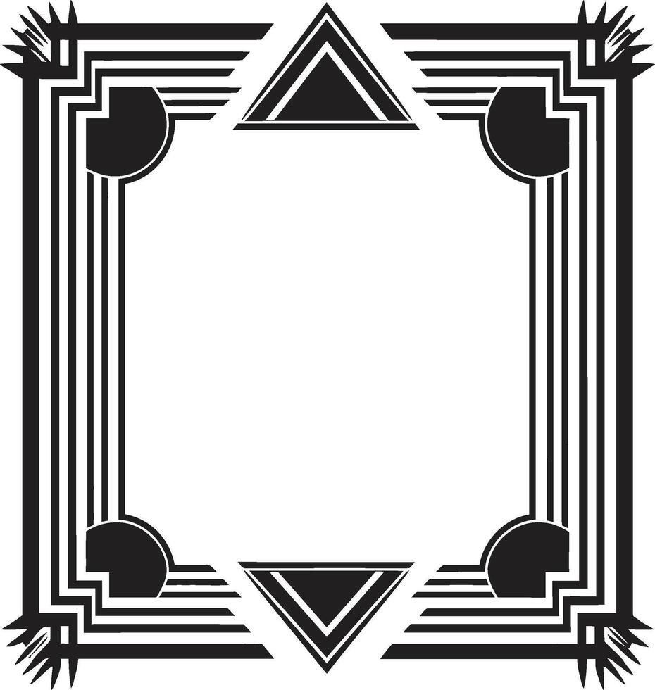 éternel charme noir vecteur logo avec art déco Cadre conception déco élégance lisse icône mettant en valeur art déco Cadre dans vecteur