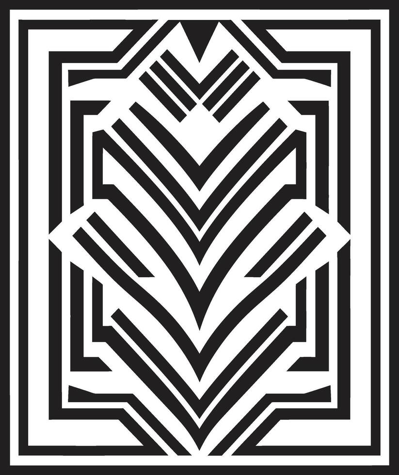 déco noir élégant noir vecteur logo avec art déco Cadre conception lisse symétrie monochromatique icône mettant en valeur art déco Cadre dans vecteur