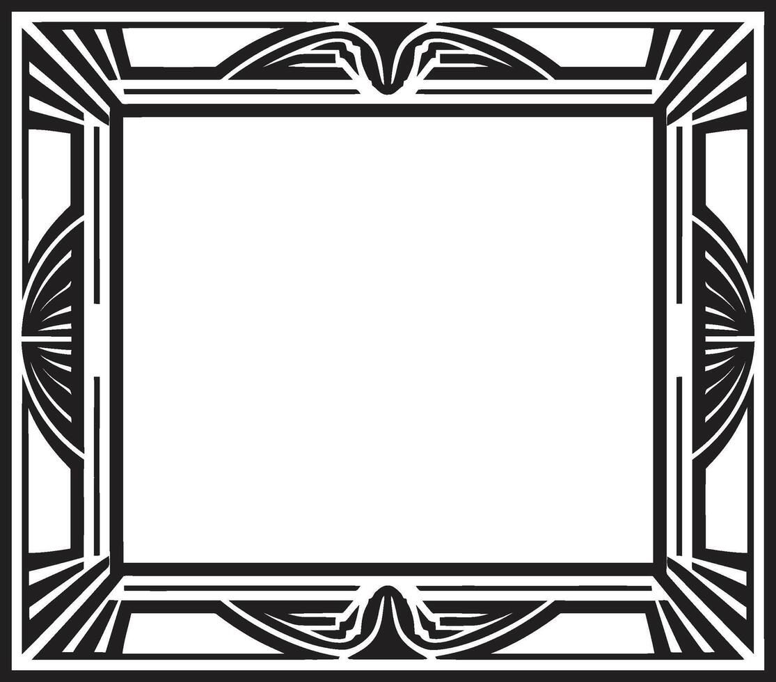 ancien opulence lisse icône illustrant art déco Cadre dans noir intemporel beauté vecteur logo conception avec art déco Cadre dans noir