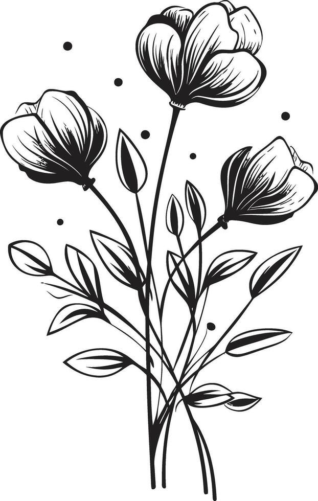 natures symphonie lisse vecteur logo conception avec noir fleurs botanique beauté monochrome emblème avec élégant floral conception