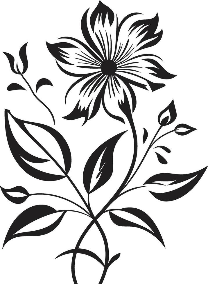 chuchote de la nature vecteur logo, noir botanique fleurs floral harmonie noir vecteur logo avec botanique élégance