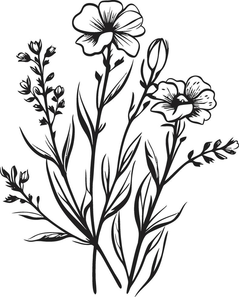 chuchote de la nature noir icône, vecteur logo de botanique fleurit enchanté fleurit élégant noir vecteur logo avec fleurs