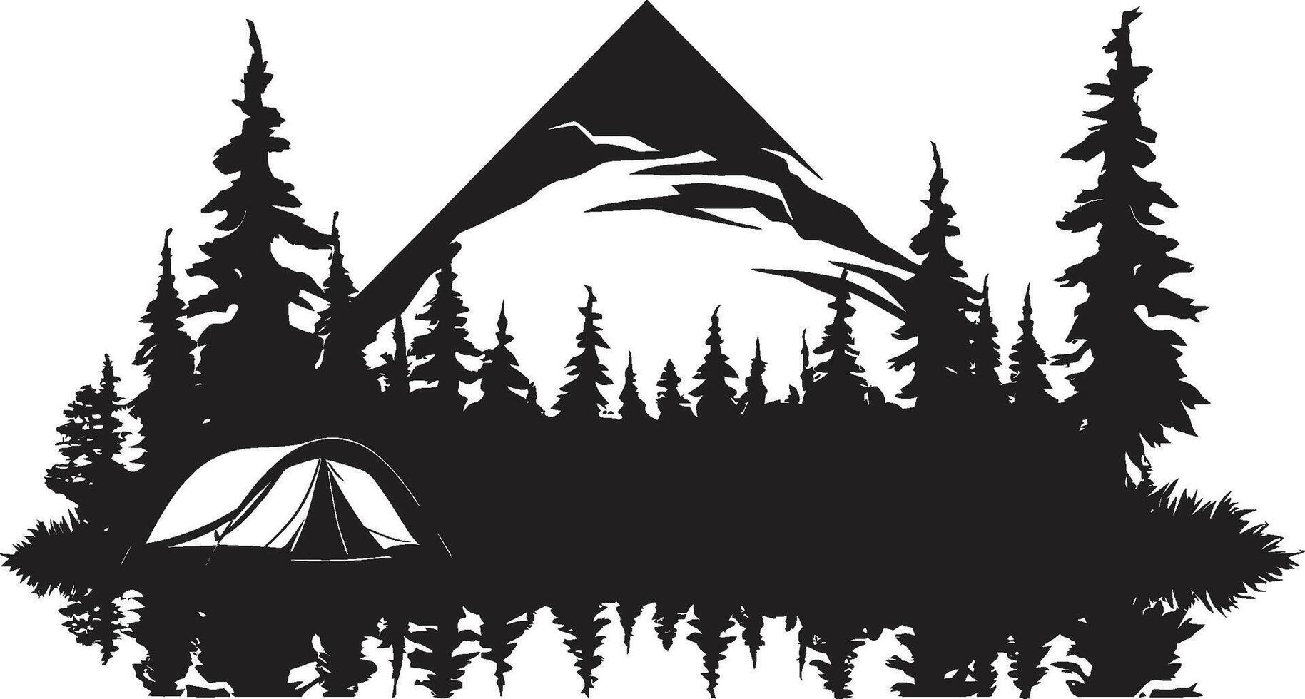 en dessous de le étoiles noir vecteur logo conception pour région sauvage retraites Piste chercheur élégant camping icône dans monochromatique noir