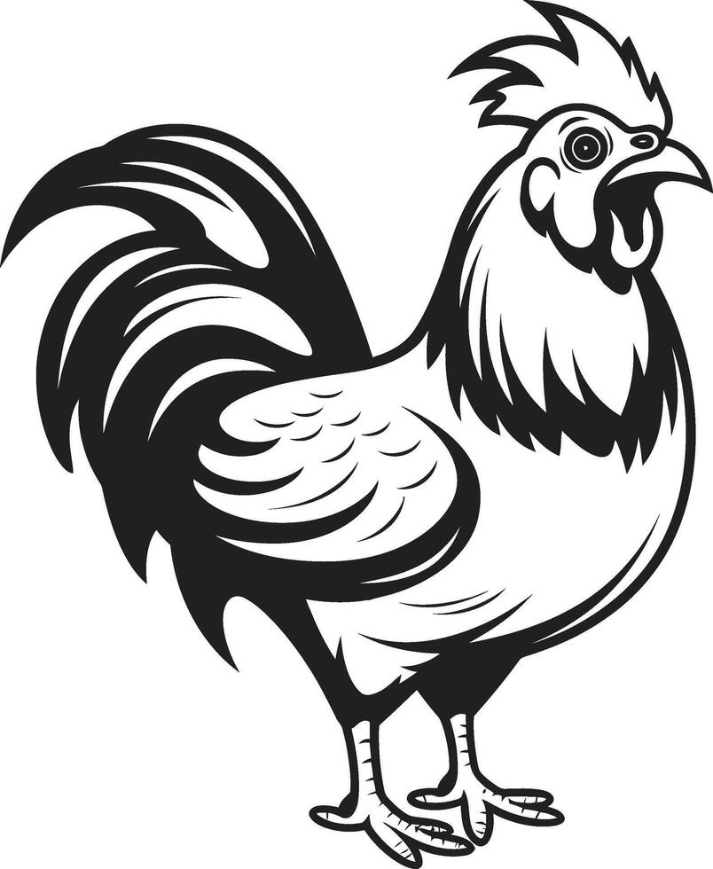 oeuf statique élégance monochrome poulet icône dans lisse conception la volaille prouesse élégant noir icône avec poulet vecteur logo