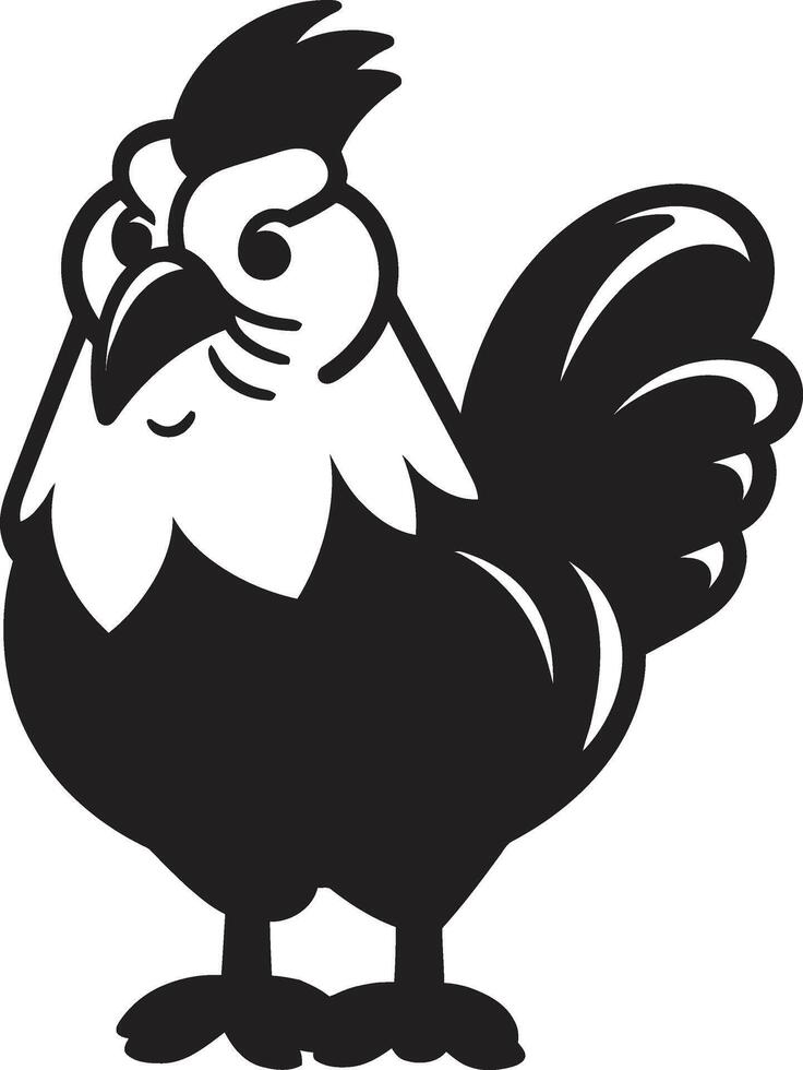 glousser classiques monochrome emblème illustrant poulet harmonie courageux palette lisse noir vecteur logo conception pour poulet icône