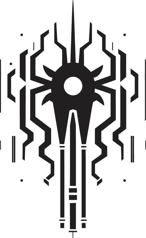 binaire éclat lisse cybernétique symbole dans noir monochrome robotique rythmes élégant vecteur logo illustrant cybernétique évolution