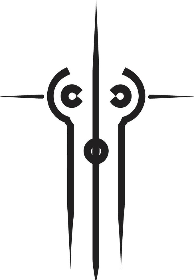 circuit couture élégant vecteur logo avec cybernétique harmonie numérique dynamique lisse noir abstrait cybernétique symbole