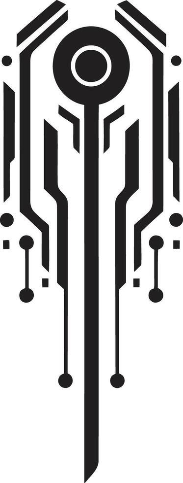 neural net élégance lisse vecteur logo pour cybernétique harmonie code symphonie abstrait cybernétique emblème dans élégant monochrome