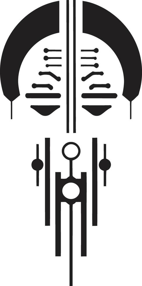 numérique dynamique monochrome vecteur logo pour cybernétique les amoureux technologique transcendance élégant noir abstrait cybernétique emblème