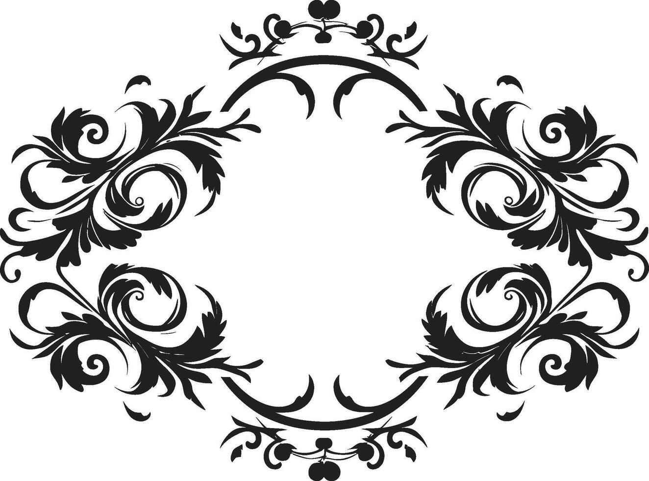 antique esthétique élégant noir logo avec ancien européen frontière classique charme élégant ancien européen frontière logo dans monochrome vecteur