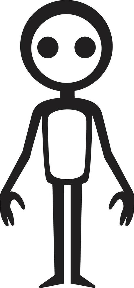 dessin animé charisme élégant logo conception avec stickman dans noir vague simplicité monochrome stickman dessin animé icône vecteur