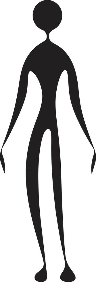 excentrique quête monochrome logo avec griffonnage stickman espiègle des crayons élégant noir stickman vecteur emblème