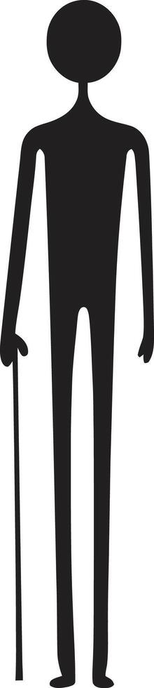 bande dessinée captivation stickman emblème dans élégant monochrome encre infusion espiègle noir logo conception avec griffonnage stickman vecteur