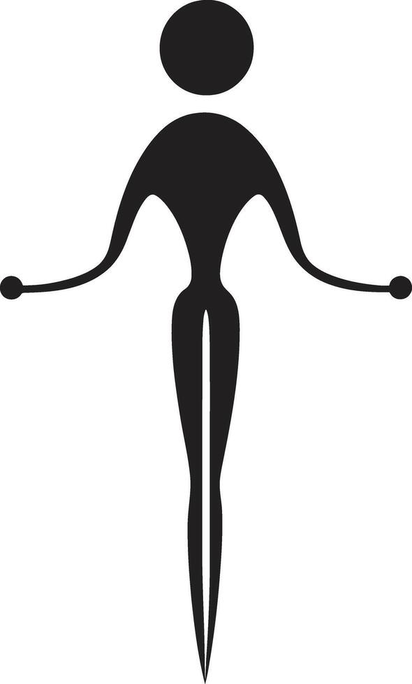 capricieux merveilles griffonnage stickman icône dans lisse noir conception dessin animé charisme élégant logo conception avec stickman dans noir vecteur