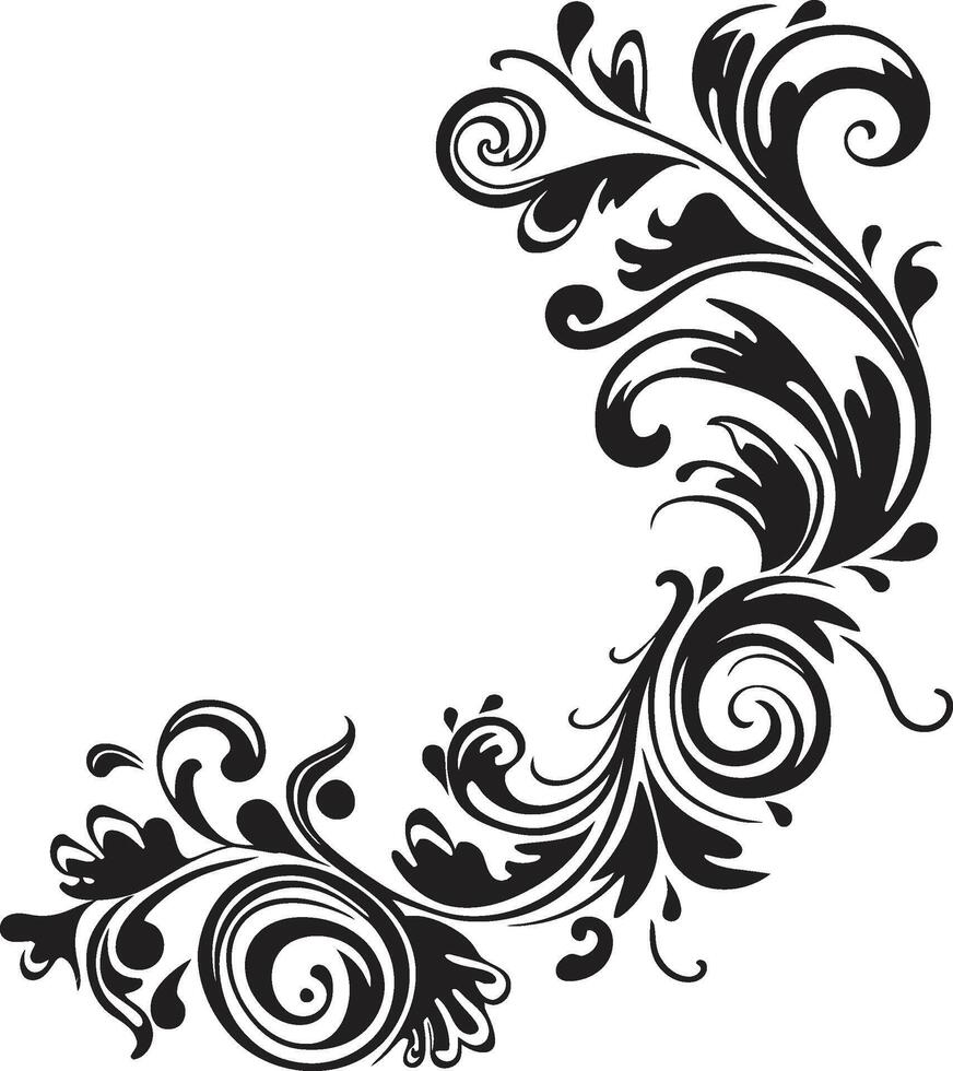 courbes et breloques élégant vecteur logo mise en évidence griffonnage décorations artistique ornements lisse noir logo conception avec décoratif éléments