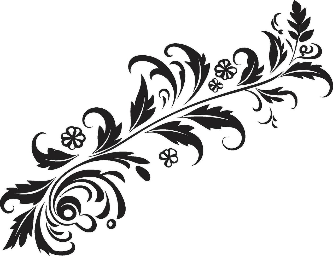 courbes et breloques élégant logo conception avec noir griffonnage décorations artistique ornements élégant vecteur emblème avec décoratif griffonnage éléments