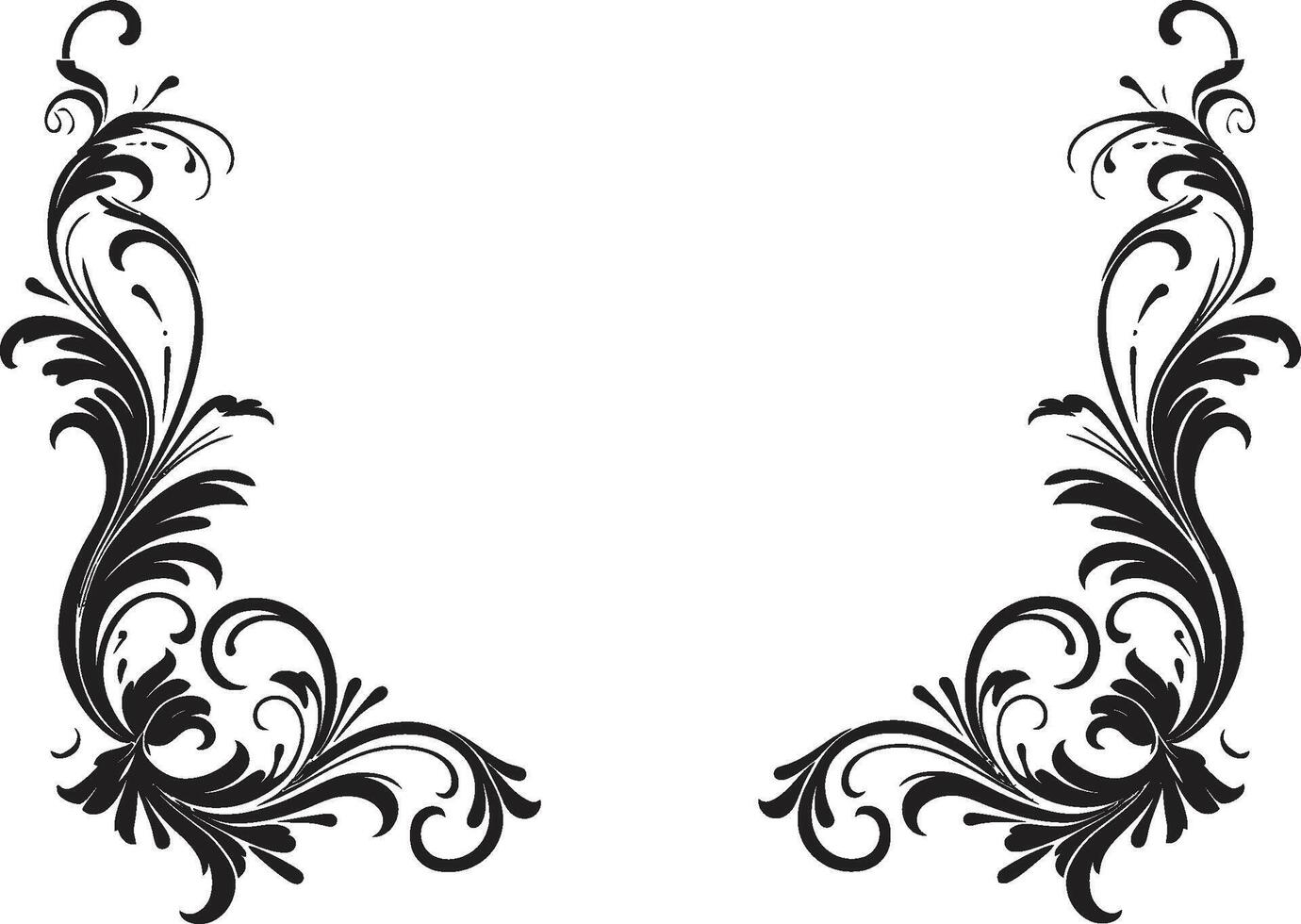 griffonnage délice élégant noir logo conception mise en évidence décoratif éléments ornemental opulence lisse icône avec noir griffonnage décoratif motifs vecteur