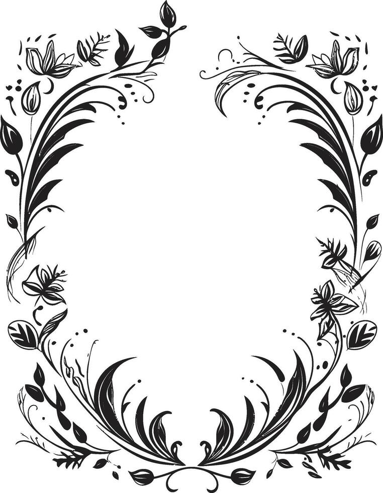 excentrique penne décoratif Cadre icône avec noir griffonnage enchanteur élégance griffonnage symbole dans vecteur avec Cadre