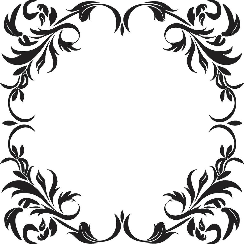 tourbillonne de style élégant noir logo conception avec griffonnage décoratif Cadre ornemental opulence monochrome décoratif Cadre élément dans lisse vecteur