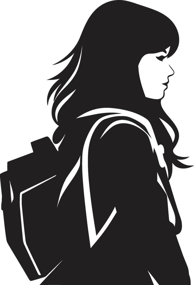 ambitieux fleurs noir logo conception symbolisant femelle étudiant croissance chérir habilitant femelle élèves par noir vecteur logo