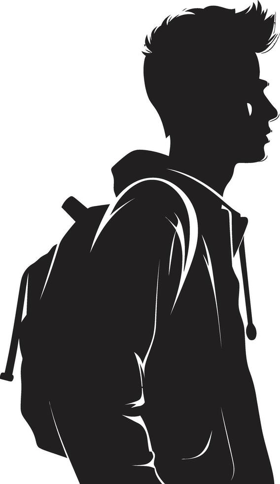 éducatif éminence noir logo conception pour distingué Masculin élèves virtuose vision masculin vecteur symbole dans noir logo conception