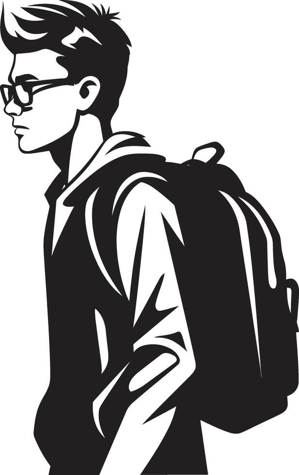 éducatif éminence noir logo conception pour distingué Masculin élèves virtuose vision masculin vecteur symbole dans noir logo conception